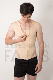 <?=FAJA CAMISETA CON CIERRE ANTERIOR DE VELCRO. REGULABLE CON EL HOMBRO. GINECOMASTIA?>